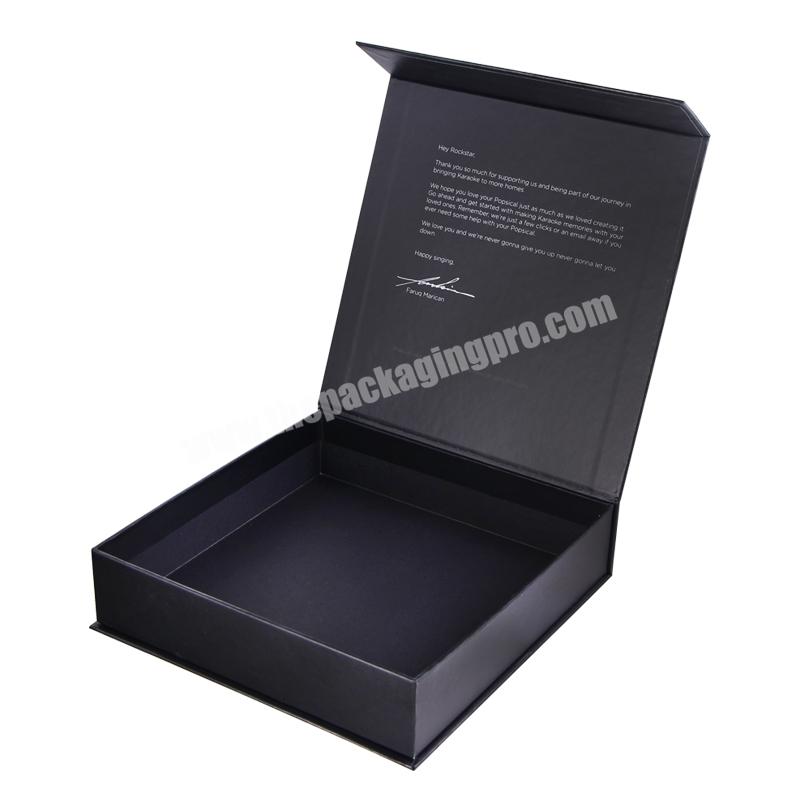 Shenzhen factory luxury magnetic black paper box packaging soft touch paper closure cardboard box folding recyclable gift box
