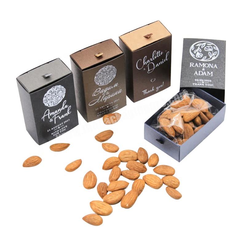 Slide Drawer Gift Packaging Box Custom Luxury Wedding Folders Accept CN;FUJ with Logo Favor Chocolate Almond Truffle Candy Paper