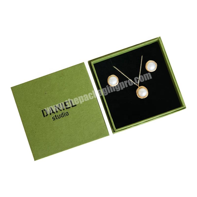Small Jewellery Gift Boxes Green Ring Earrings Necklace Bracelet Jewelry Packaging Box Custom Logo Paper Wholesale Luxury Accept