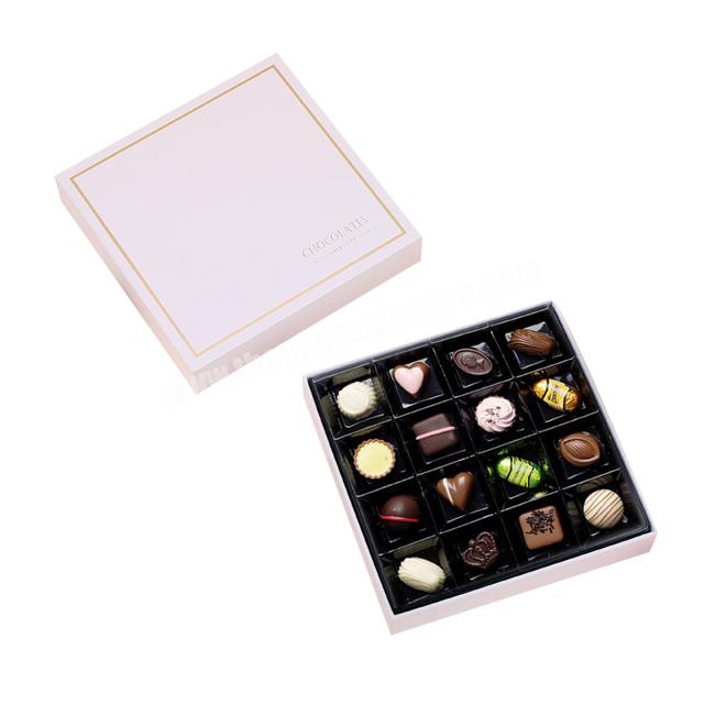 Square Small Paper Cardboard Custom Logo Chocolate Packaging Boxes with Dividers
