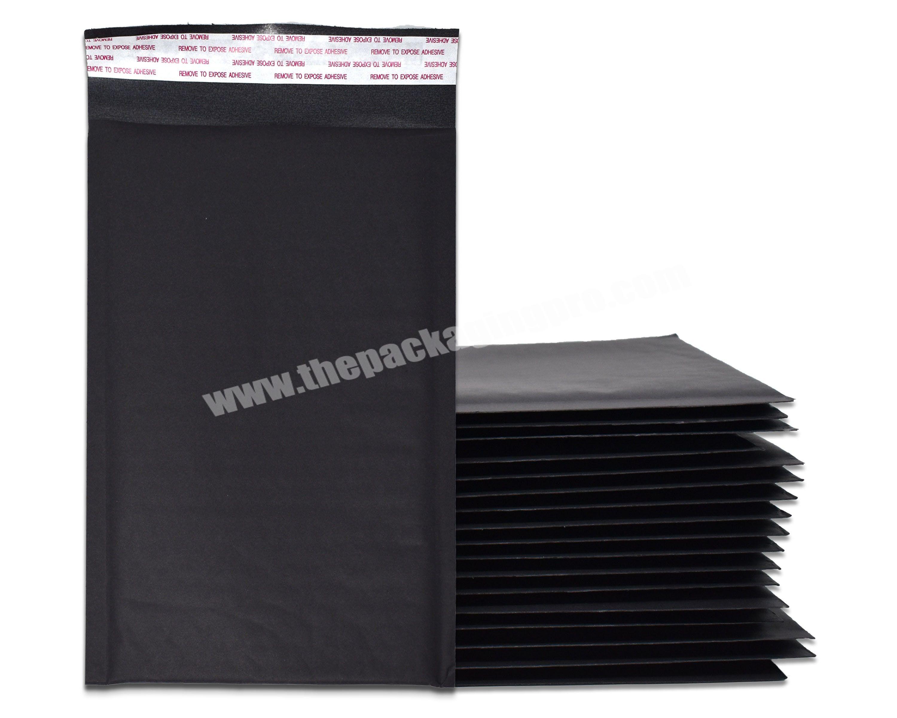 Strong Adhesion Waterproof Eco-Friendly Shipping Bags Black Matte Kraft Poly Bubble Mailer