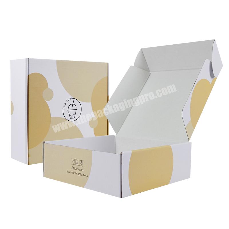 Strong yellow strong corrugated biscuit snack shipping mail box for delivery