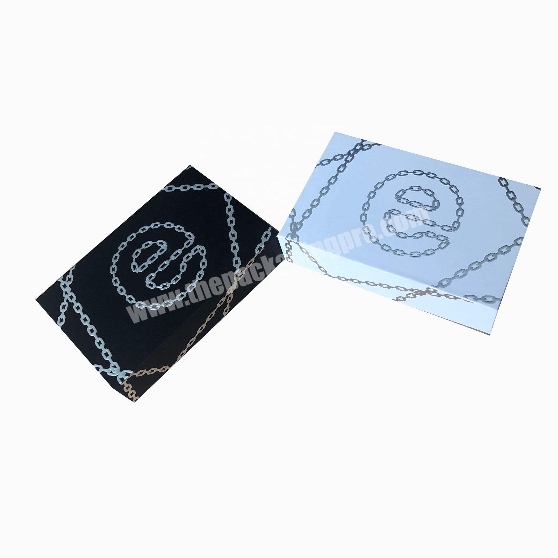 The latest LED custom logo black engagement ring necklace gift box