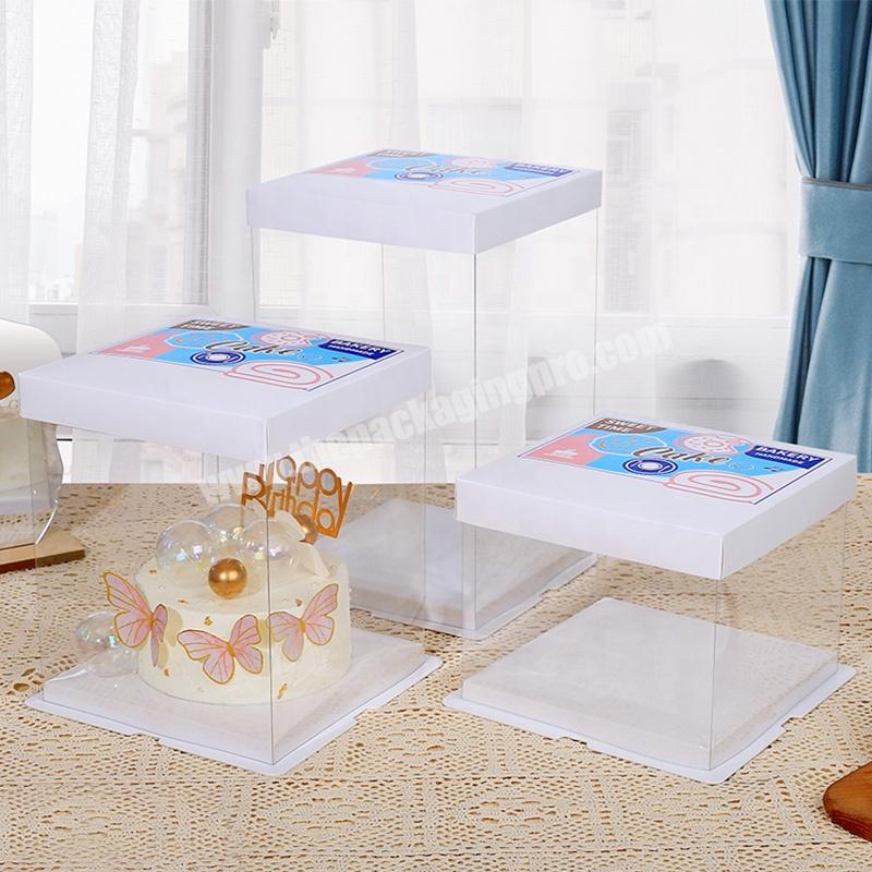 Transparent Take Away Hot Sale Fashionable Custom Printed Eco Friendly Cake Boxes Plastic Transparent Cake Boxes In Bulk