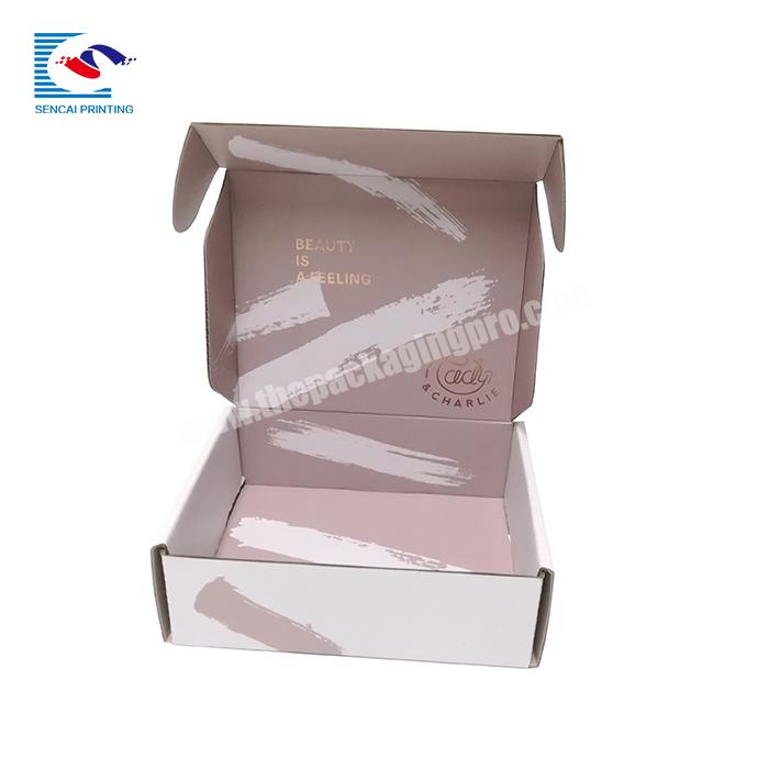 Two sides printing corrugated shipping box for cosmetic products