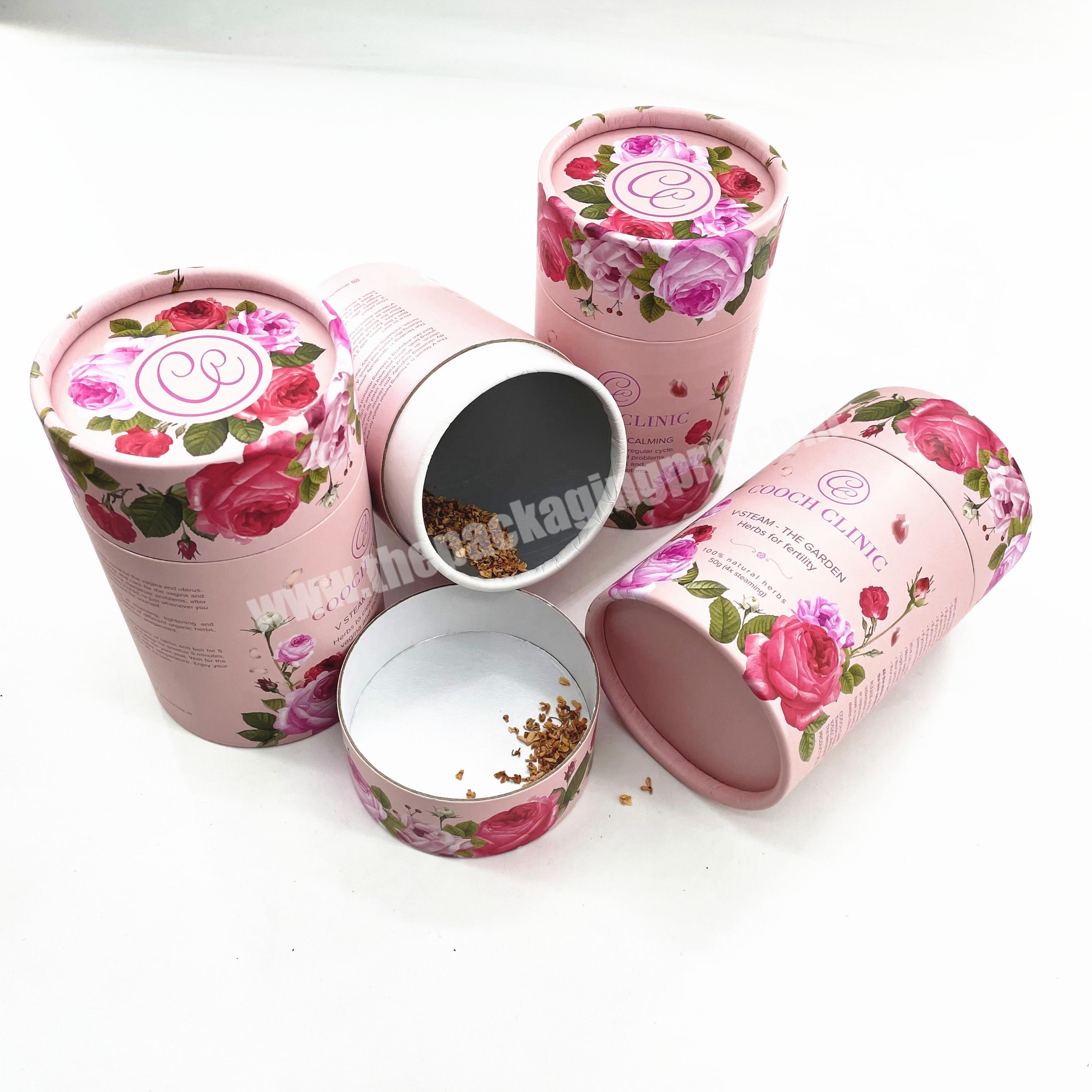 WFKD Custom Printing Biodegradable Cylinder Paper Cardboard Premium Tea Canister Bags Gift Tube Box Packaging For Loose Tea Pack