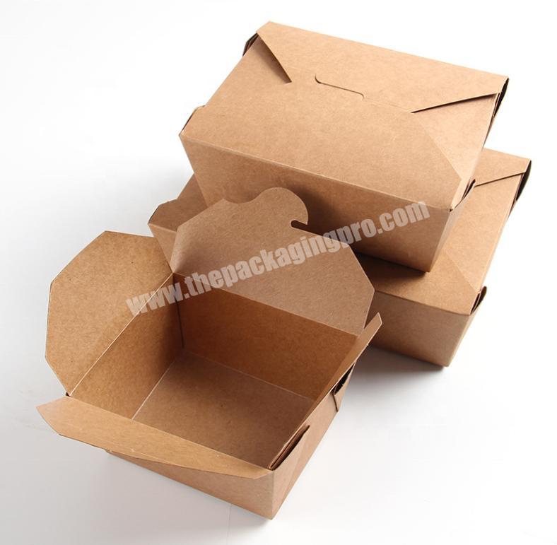 Wholesale  disposable recyclable custom meal  food take-out packaging kraft paper box