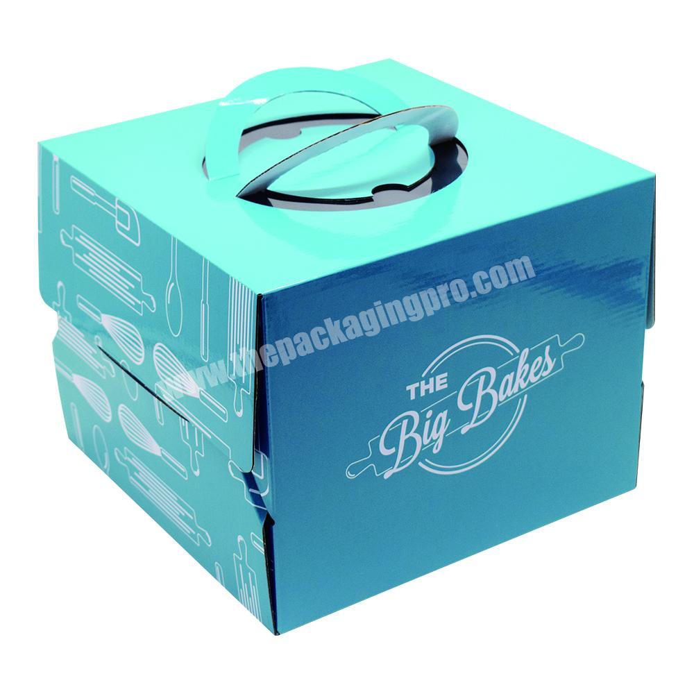 Wholesale Baking Package Kraft Cakes Donuts Boxes for Baking Customized Baking Cake Box with Handle