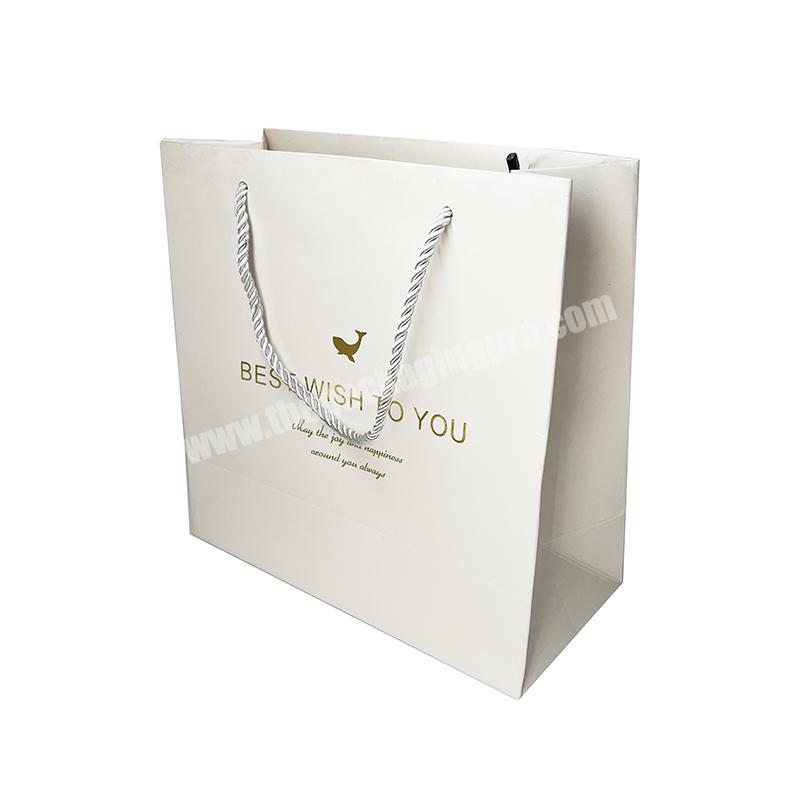 Wholesale Cheap Custom Design white Shopping Paper Bags With Your Own Logo