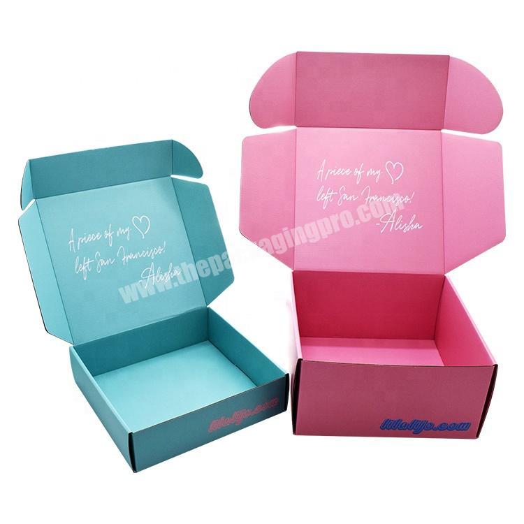 Wholesale Corrugated Cardboard Paper Custom Luxury Cosmetic Mailer Box Pink Clothes Plant Shipping Boxes Custom Logo