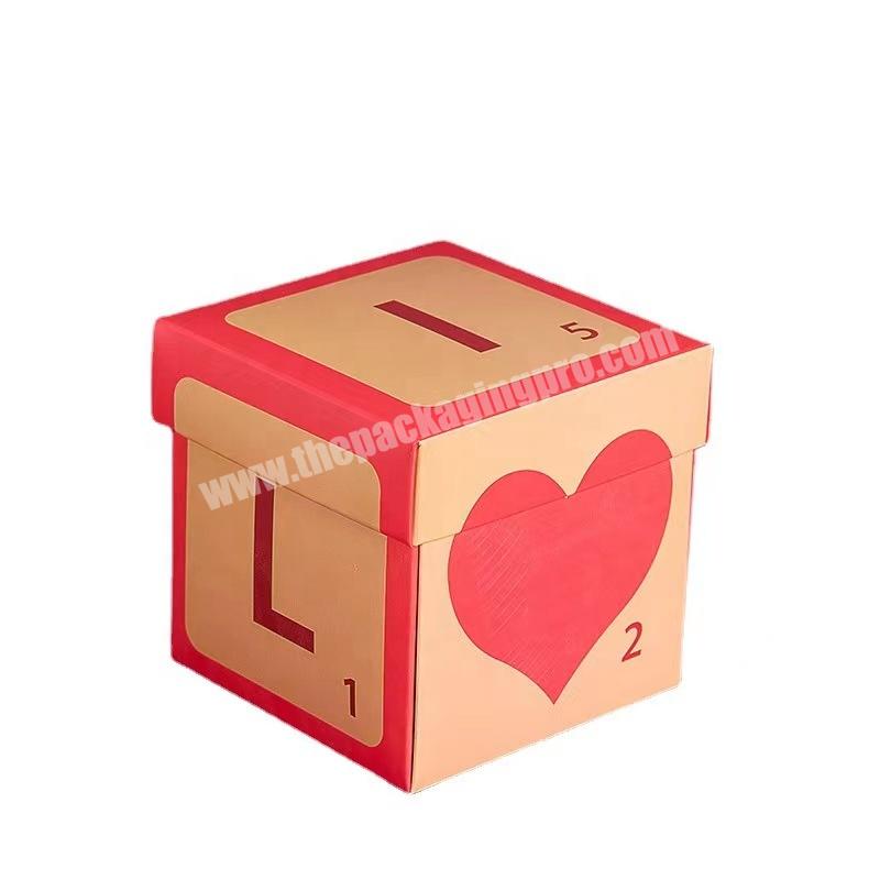Wholesale Creative Valentine's Day gift box for girlfriend LOVE square empty box explosion gift box