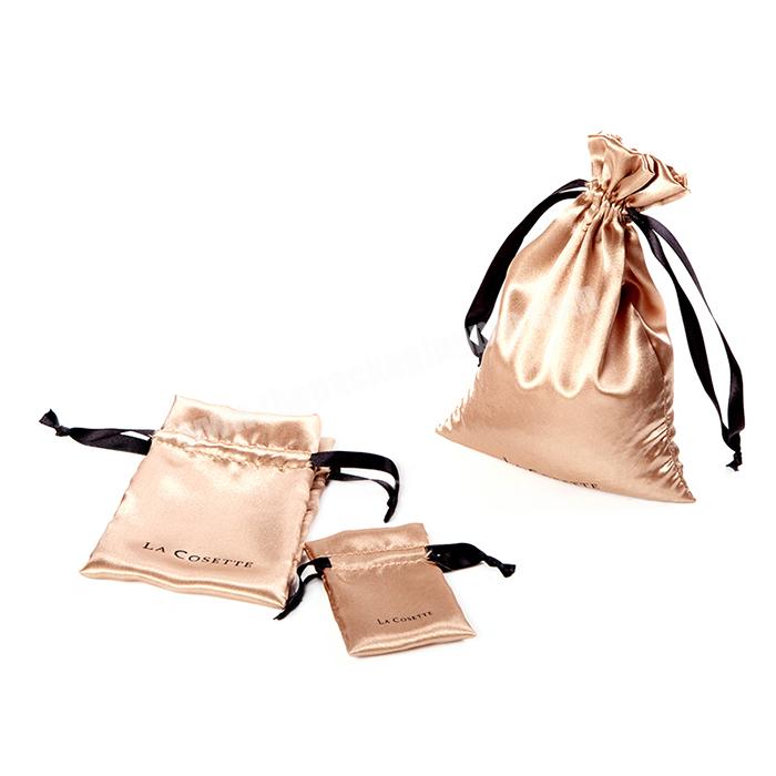 Wholesale Custom Beautiful jewelry pouches, small satin drawstring gift bag