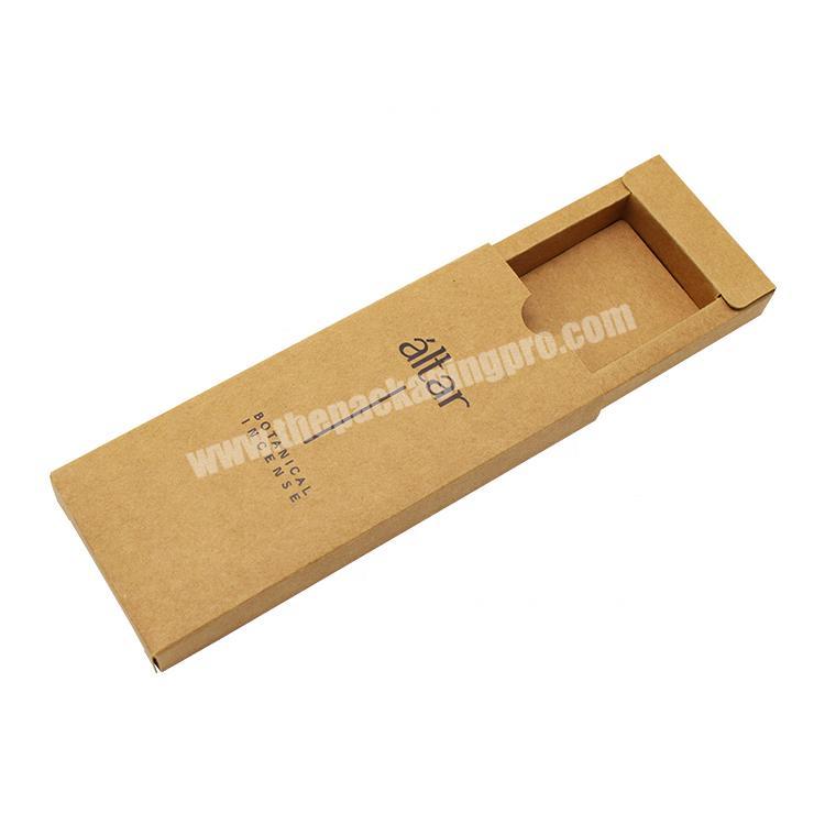Wholesale Custom Eco Friendly Incense Packaging Kraft Paper Matchbox Kraft Drawer box with Sleeve for Sandal Incense