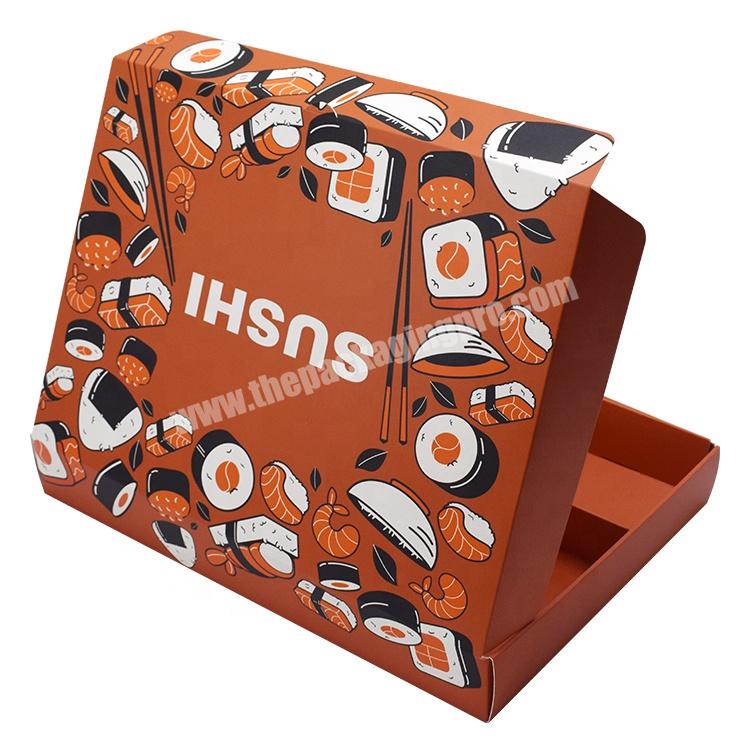 Wholesale Custom Foldable Sushi Box Custom Biodegradable Packaging Paper Sushi Takeaway Box with Dividers