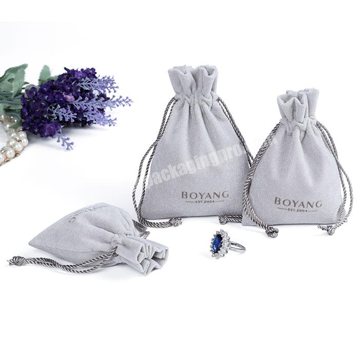 Wholesale Custom High Quality Luxury Drawstring Velvet Jewelry Packaging Bags With logo Pouch
