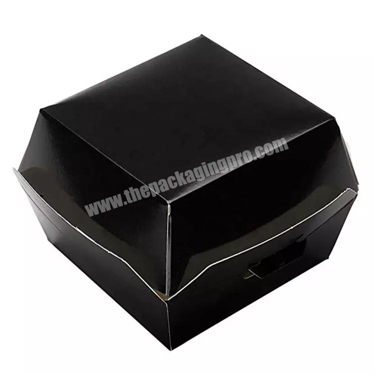 Wholesale Custom Logo Black Cardboard Shipping Lunch Fast Food Cardboard Packaging Paper Boxes