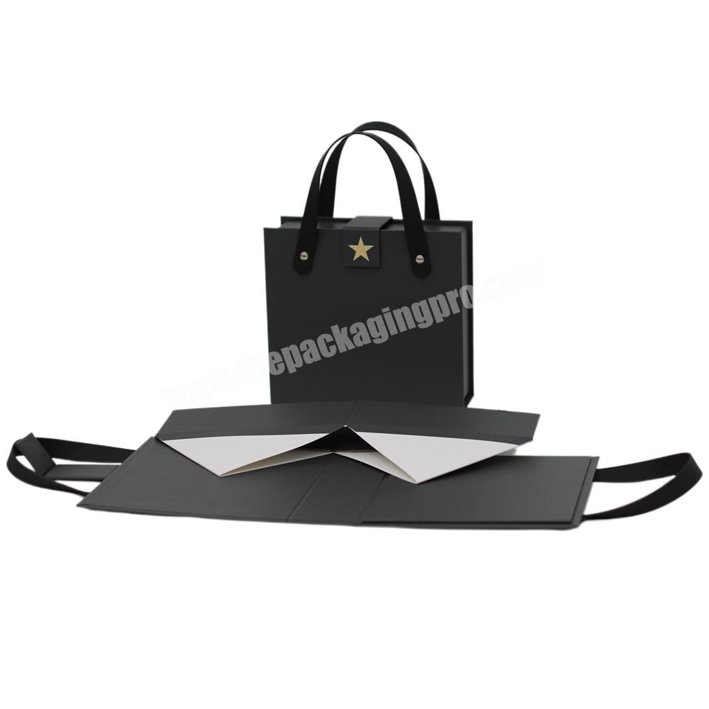 Wholesale Custom Logo Black Magnetic Cardboard Paper Gift Premium Wig Luxury Hair Extension Foldable Packaging Box