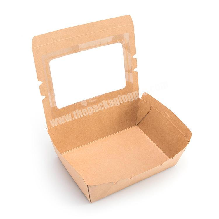 Wholesale Custom Logo Brown Kraft Paper Take Out Food Lunch Boxes with Clear Window