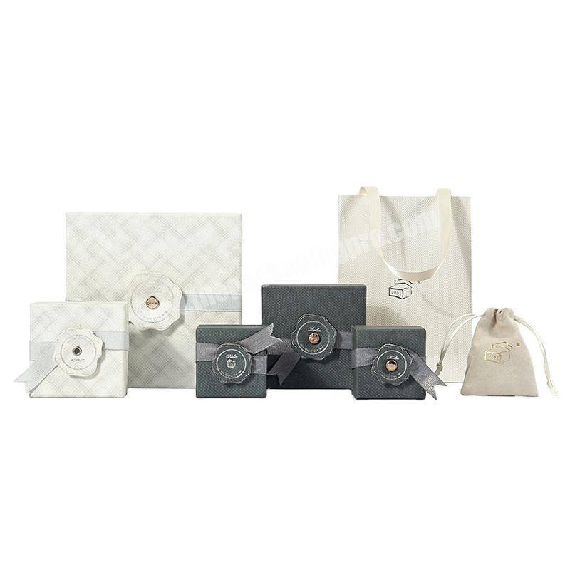 Wholesale Custom Logo Flap Gift Boxes Ribbon Lid and Base Organizer Gift Watch Paper Jewelry Box