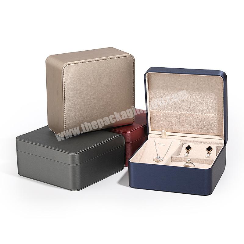 Wholesale Custom Logo Large Ring Earring Necklace PU Leather Luxury Organizer Folding Jewelry Storage Box