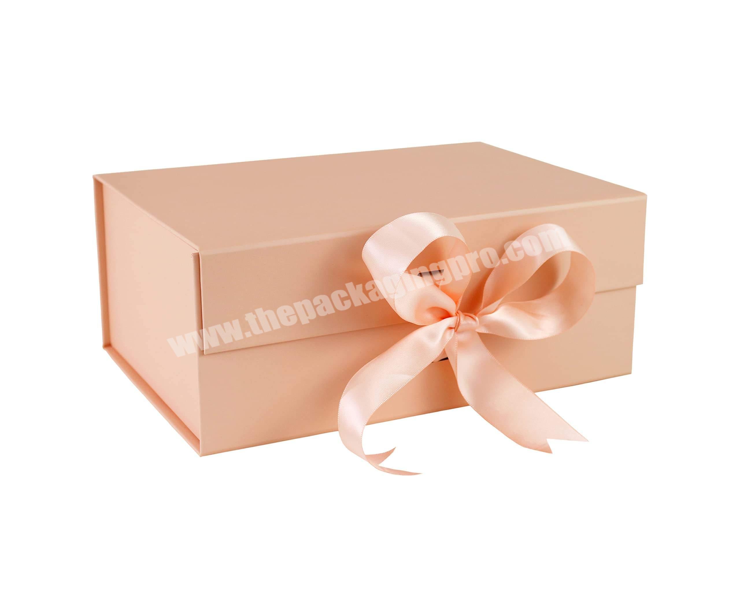 Wholesale Custom Logo Luxury Magnetic Storage Paper Gift Box Folding with Ribbon