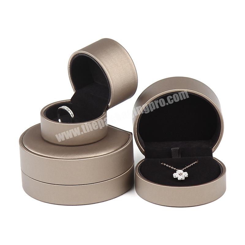 Wholesale Custom Logo Organizer High Quality Ring Round Travel Luxury Ring Gift Packaging Jewelry Box