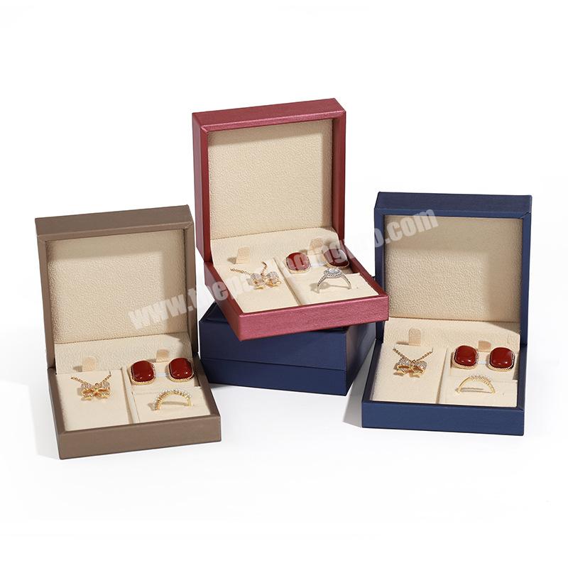 Wholesale Custom Logo Organizer Necklace Ring Travel Luxury Gift Packaging PU Leather Jewelry Box