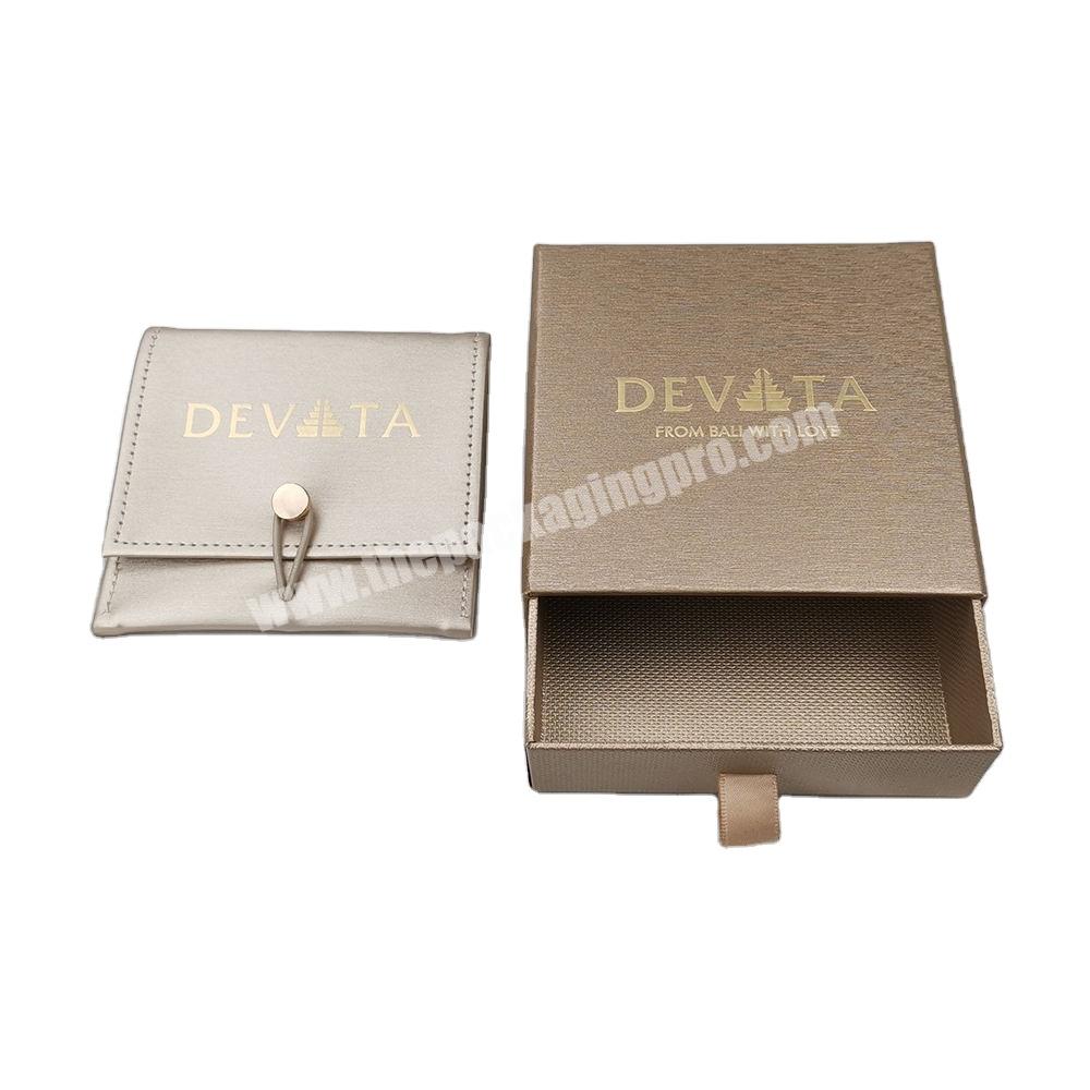 Wholesale Custom Logo Paper Jewelry Boxes Gold Foil Drawer Jewelry Gift Boxes