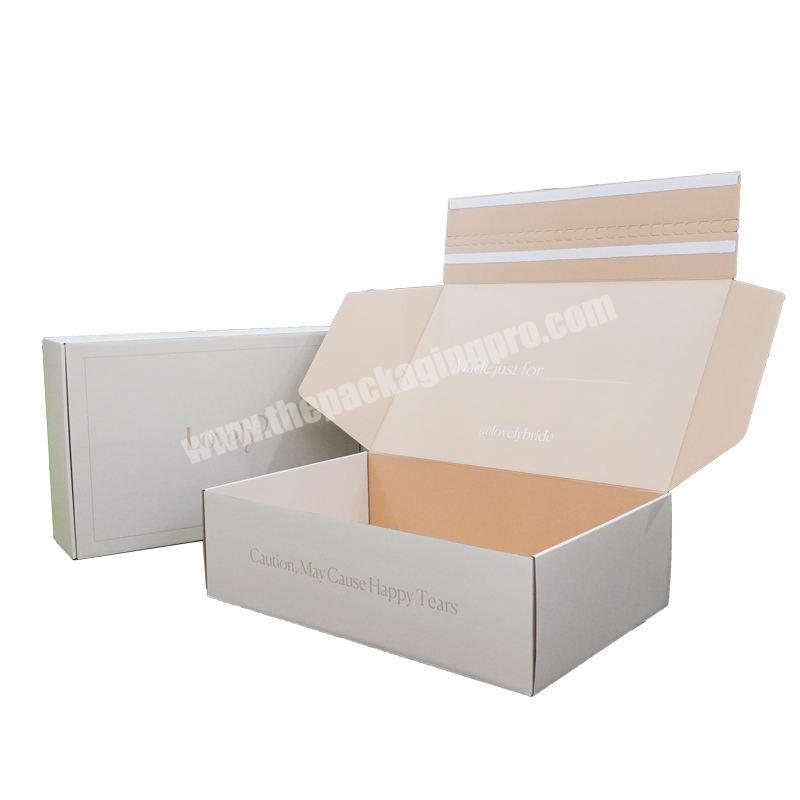 Wholesale Custom Logo Printing White Corrugated Paper Express Clothing Packaging Box
