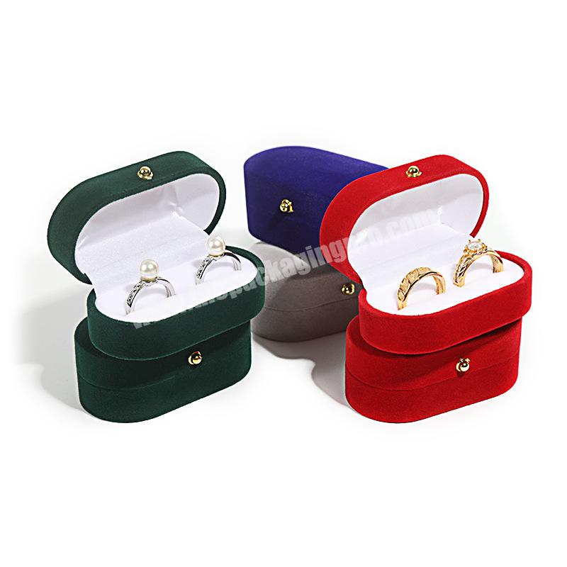 Wholesale Custom Logo Rings Studs Luxury Travel Organizer Gift Velvet Packaging Jewelry Box