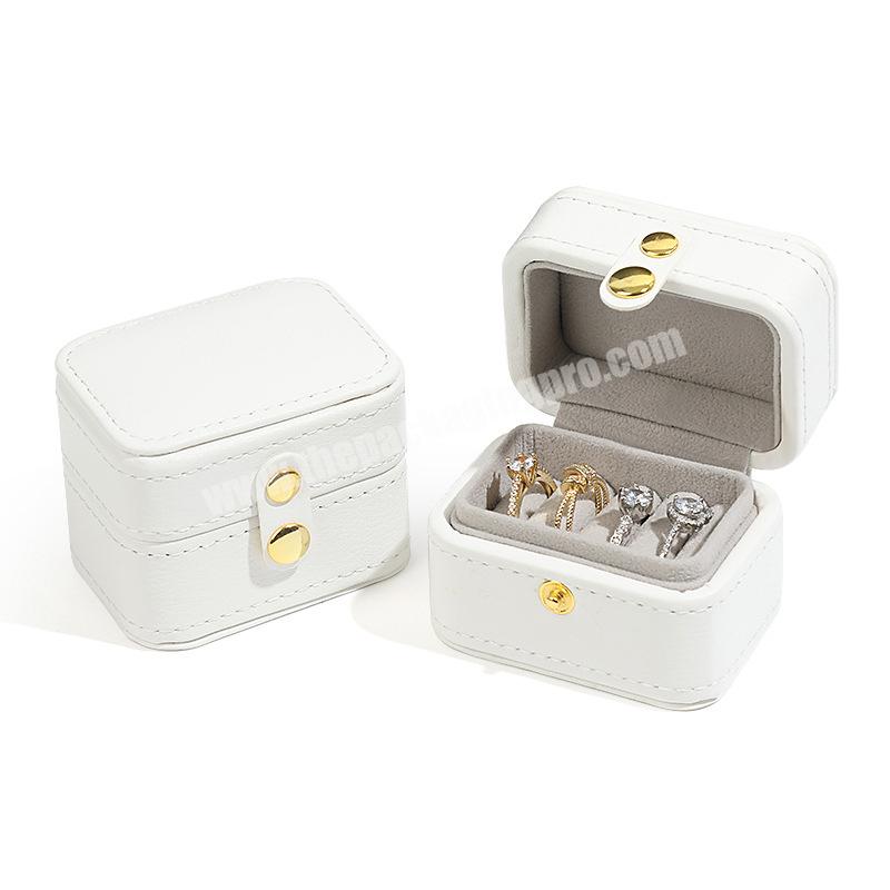 Wholesale Custom Logo Small Personalized PU Leather Magnetic Bead Organizer Folding Jewelry Storage Box