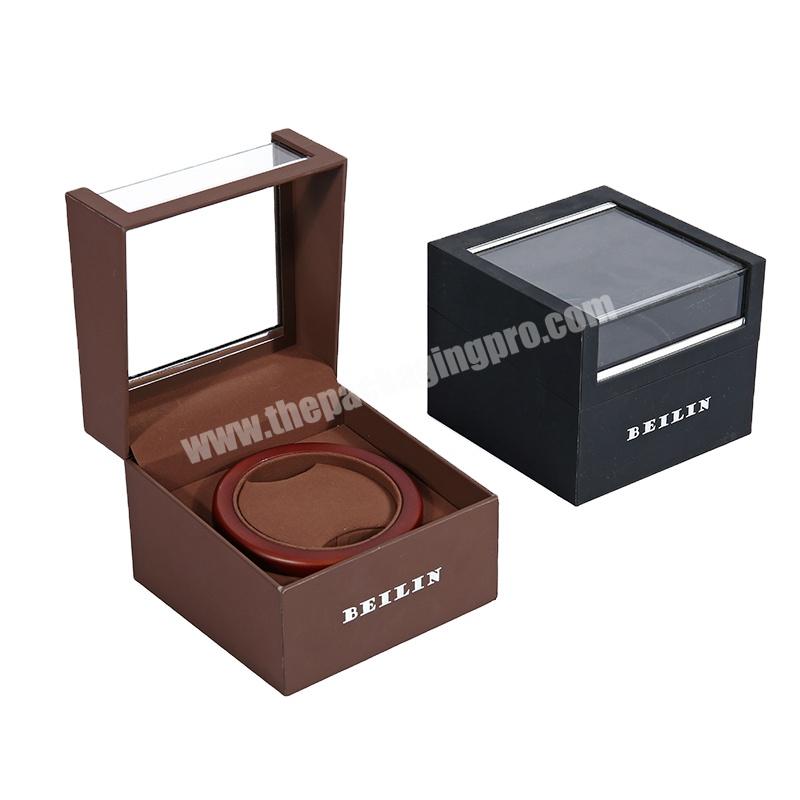Wholesale Custom Logo Vintage Velvet Luxury Travel Gift Packaging PU Leather Empty Watch Box