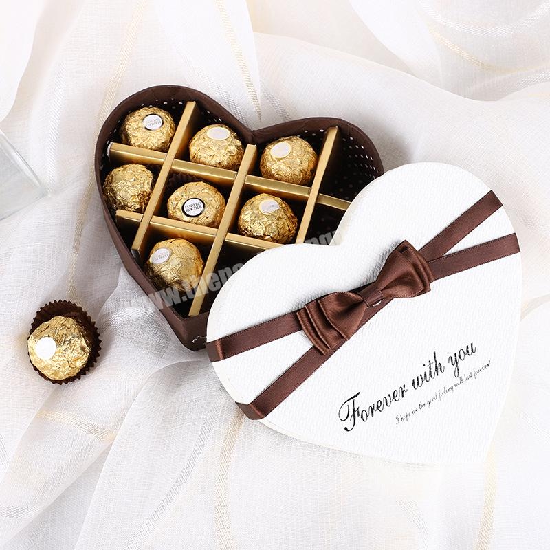 Wholesale Custom Luxury Wedding Sweet Gift Paper Boxes Empty heart Shaped Chocolate Packaging Box