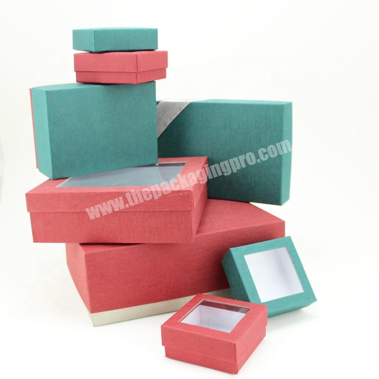 Wholesale Custom PVC Window Luxury Cardboard Gift Set Packaging Box With Lid
