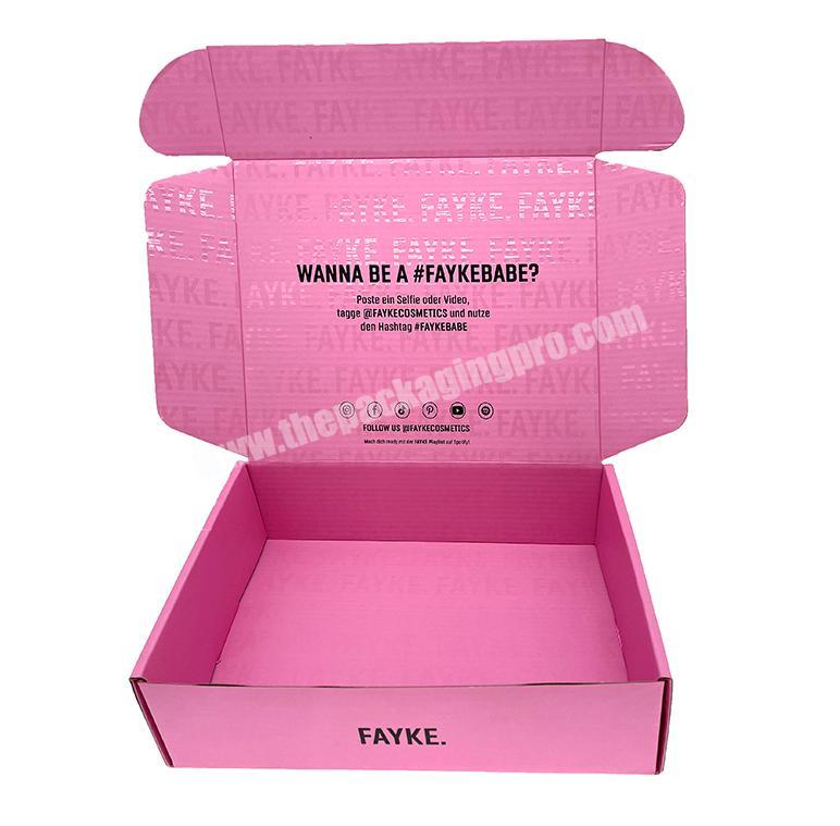 Wholesale Custom Pink Packaging Box Gift Modern Mailbox For Luxury Shipping Box With Ribbon And Logo