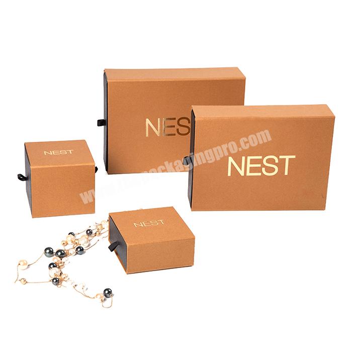 Wholesale Custom Rigid Paper Drawer Gift Packaging Set Folding Jewelry Box
