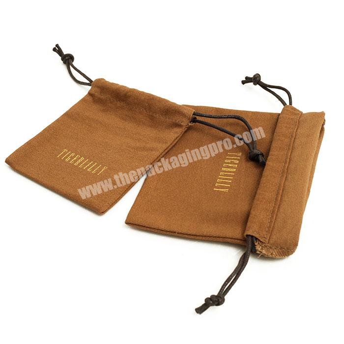 Wholesale Custom high quality printed canvas fabric wrap Drawstring pouch gift packaging bags with logo