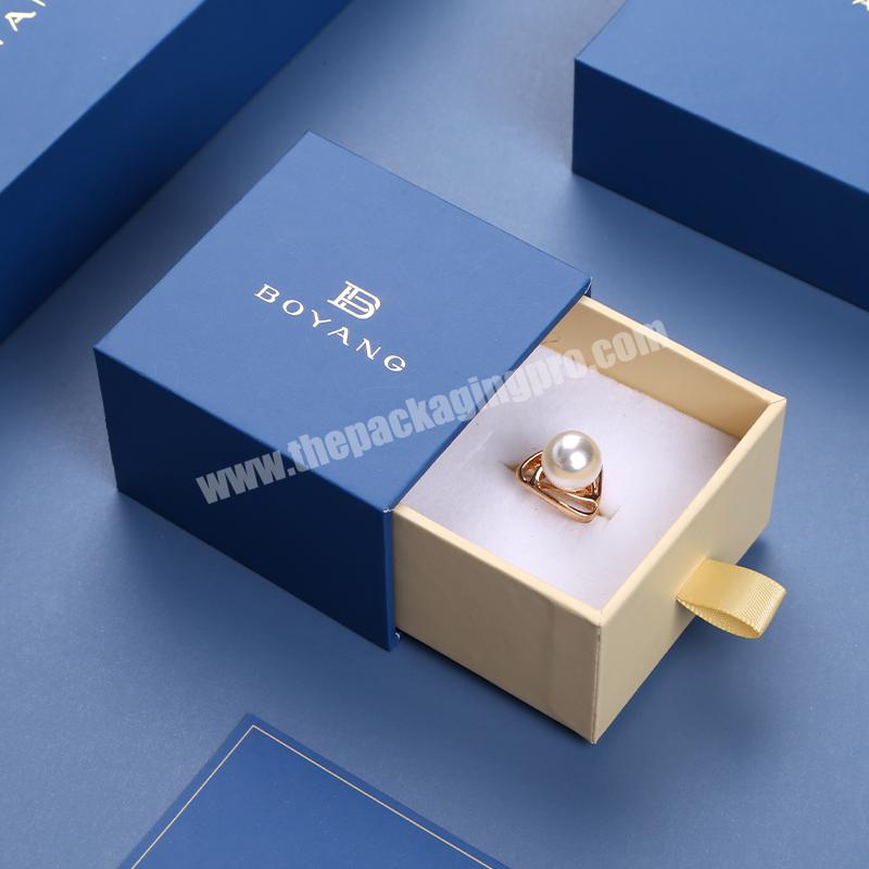 Wholesale Custom logo Luxury Jewelry Storage Packaging Small Unique Marble Necklace Pull Out Ring Box