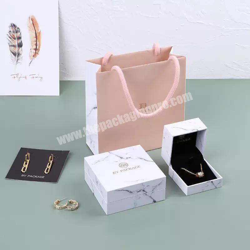 Wholesale Custom logo Luxury Printed Paper Ring Box Jewelry Storage Packaging Necklace Ring Box