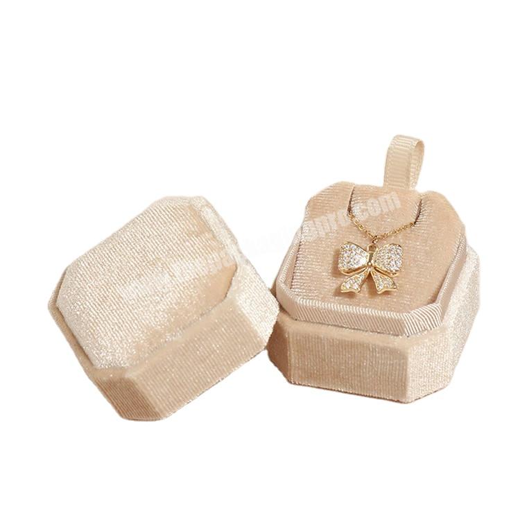 Wholesale Custom logo Ring Earing Boxes Storage case Velvet Small Travel Jewelry Boxes