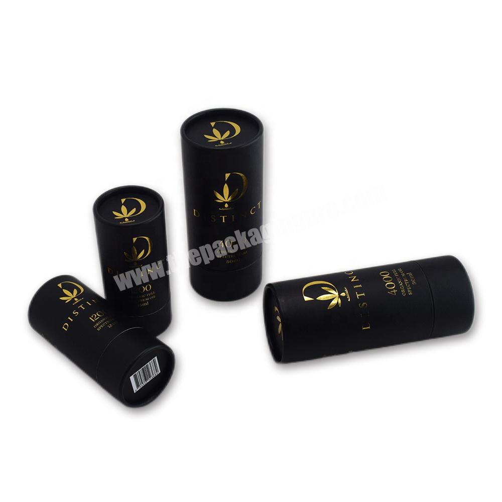 Wholesale Custom printing black round paper packaging Candle gift tube with UV finish Eco friendly cardboard cylinder tube box