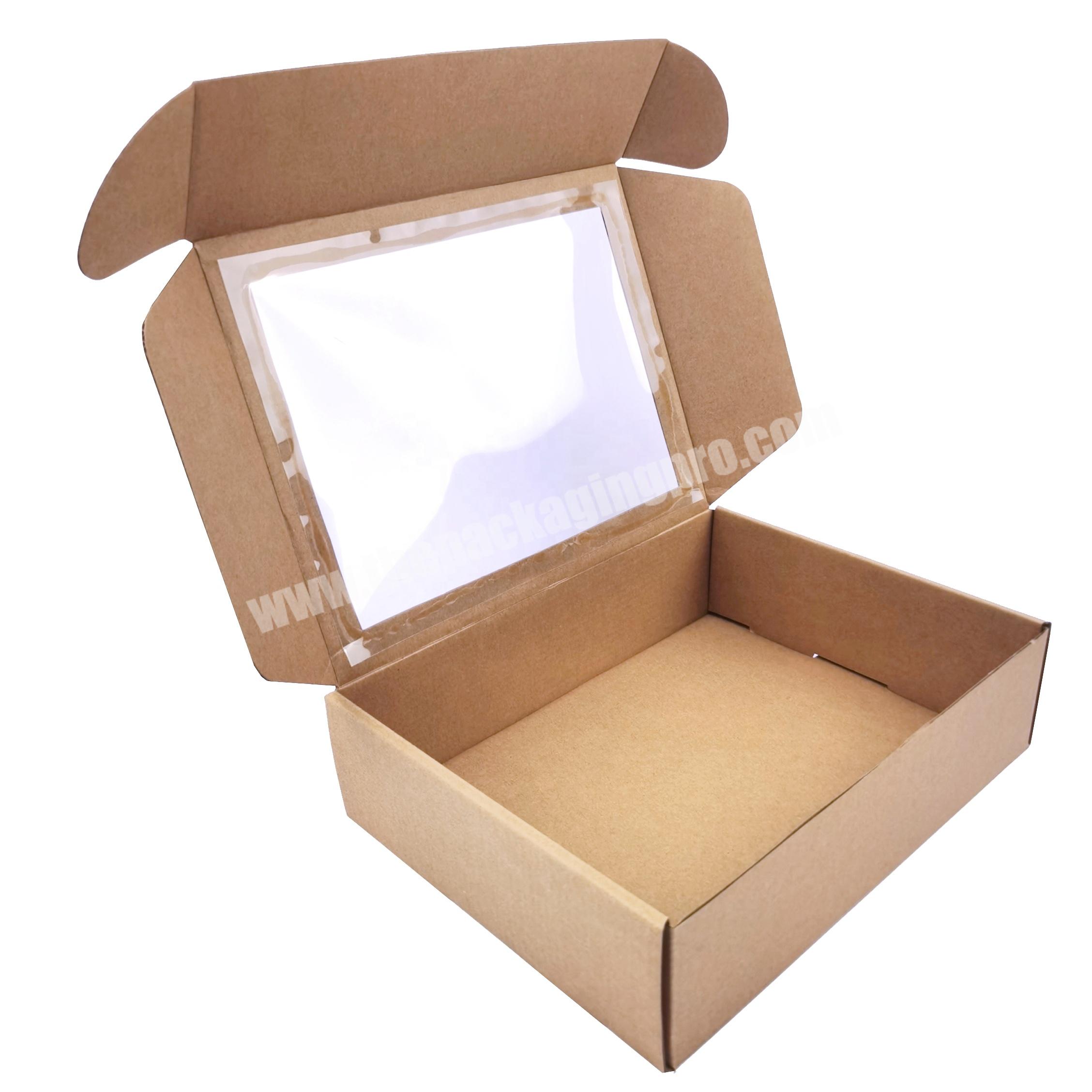 Wholesale Customized Logo Kraft Paper Box Shoes Box With Clear Window