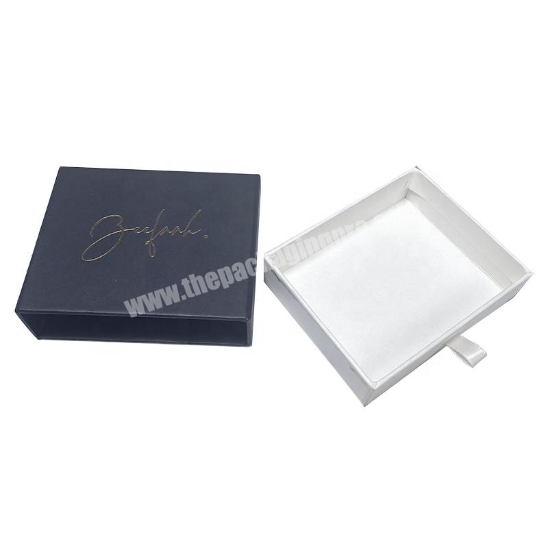 Wholesale Eco Friendly Paper Custom Logo Printed black Luxury Small Drawer Gift Jewellery Jewelry Packaging Box