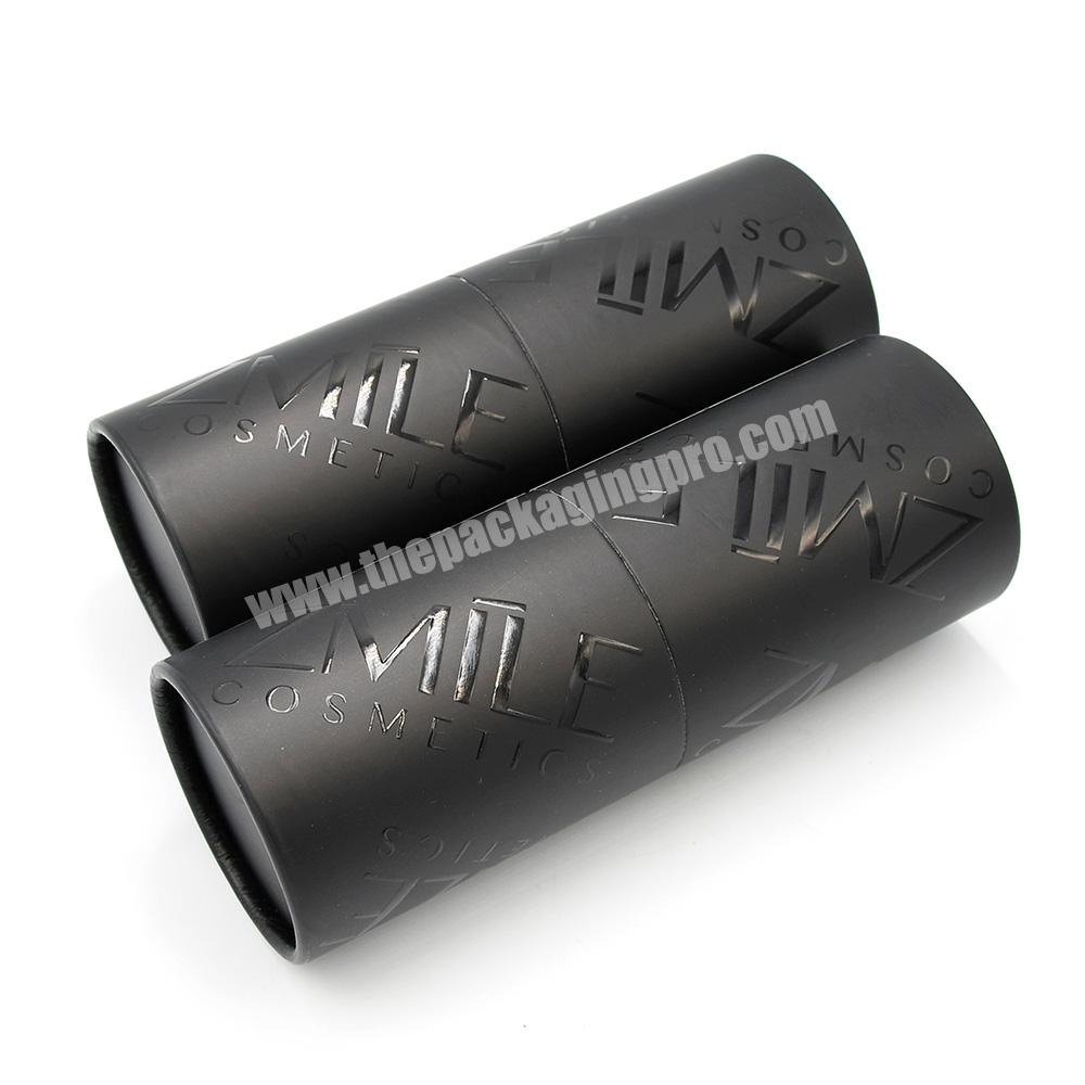 Wholesale Eco friendly Recycled Round Small Black Cylinder Consumer Electronics Gift Packaging Box Paper Tube Box