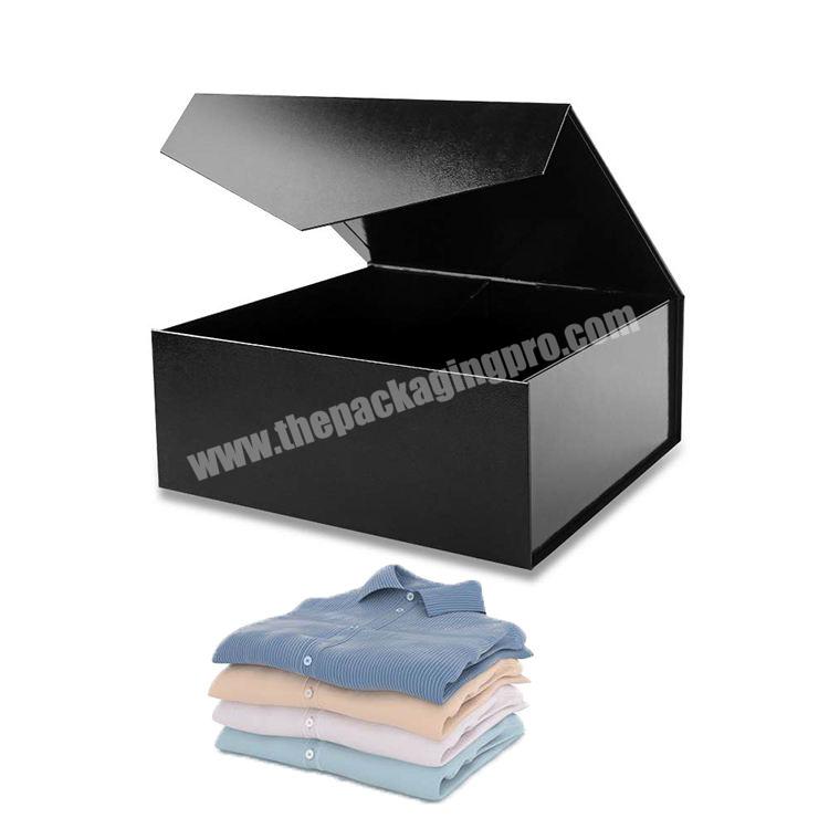 Wholesale Folding Magnetic Cardboard Wedding Dress Shirts Clothes Box Custom Luxury Garment Clothing Packaging Gift Apparel Box