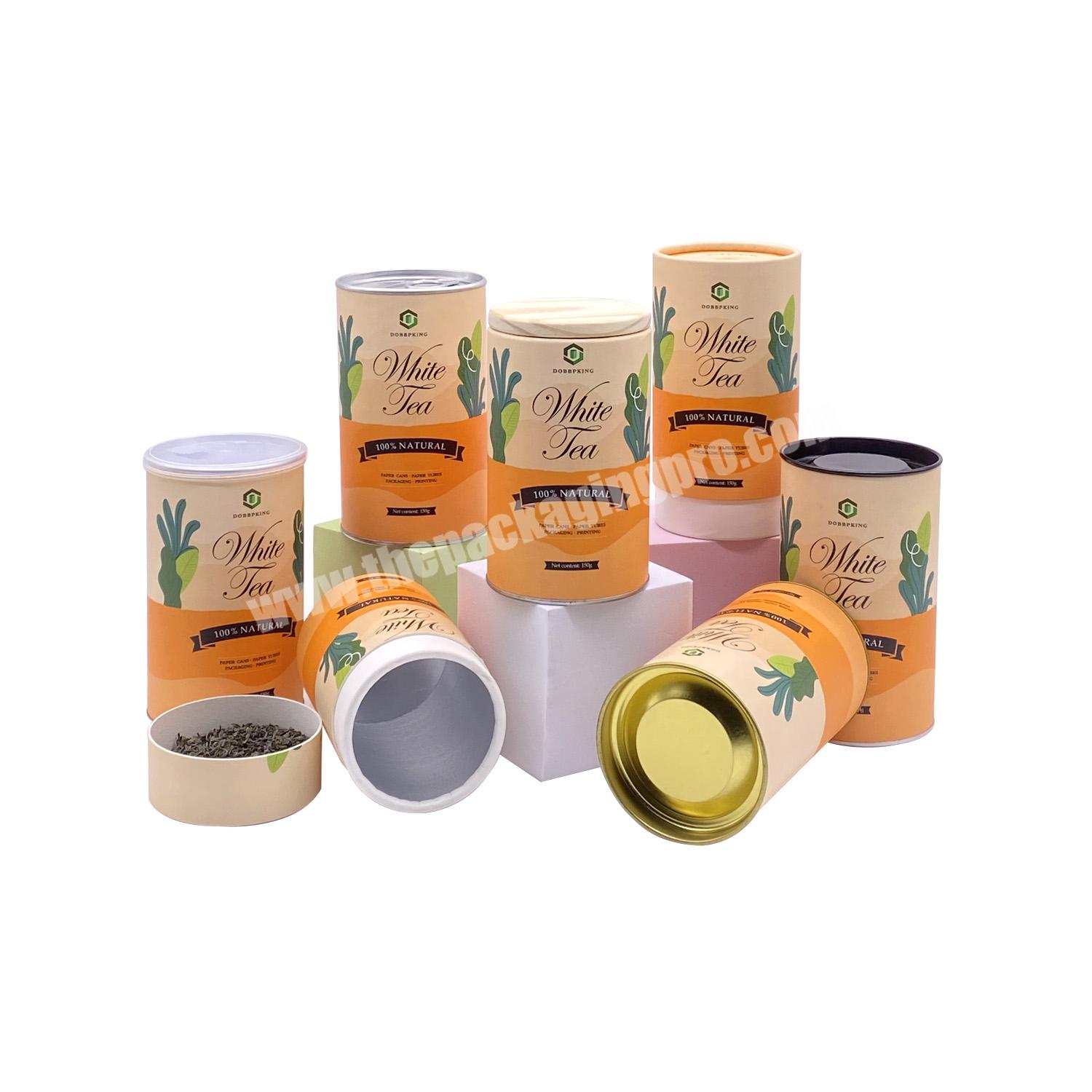 Wholesale Food Grade Paper Round collagen paper tube Box canister paper tube Packaging With Metal Lid For Potato Chips