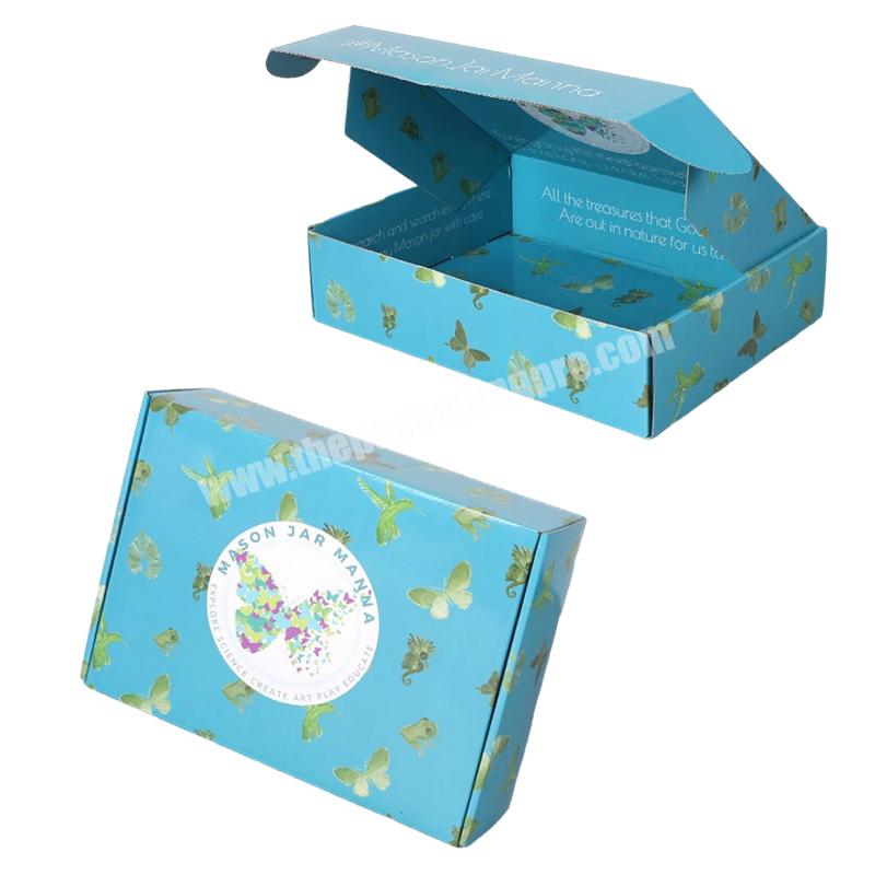 Wholesale Garment Clothing Underwear Blue Cardboard Shipping Packaging Box Custom Printed with Logo