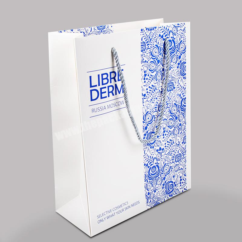 Wholesale Glossy Lamination Luxury White Paper Bag With Logo Print