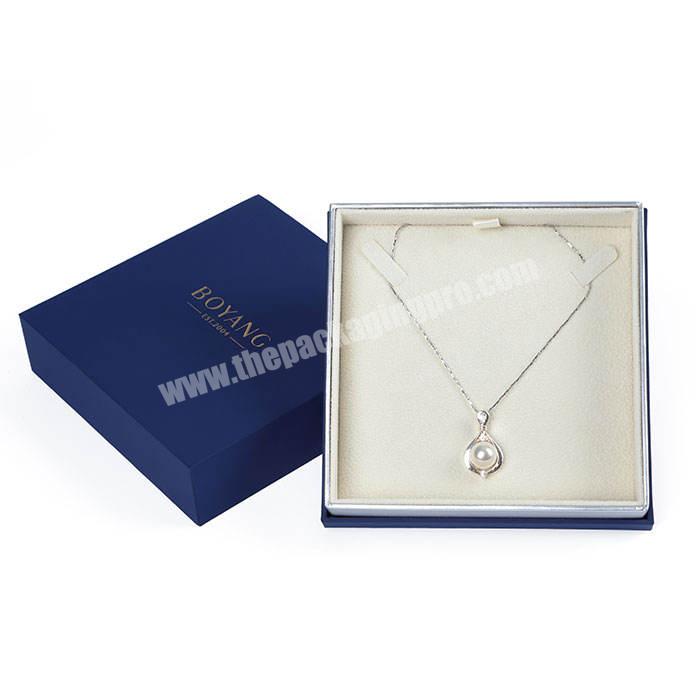 Wholesale High Quality Custom Luxury Paper  Jewelry Necklace Gift Box lining velvet with pillow