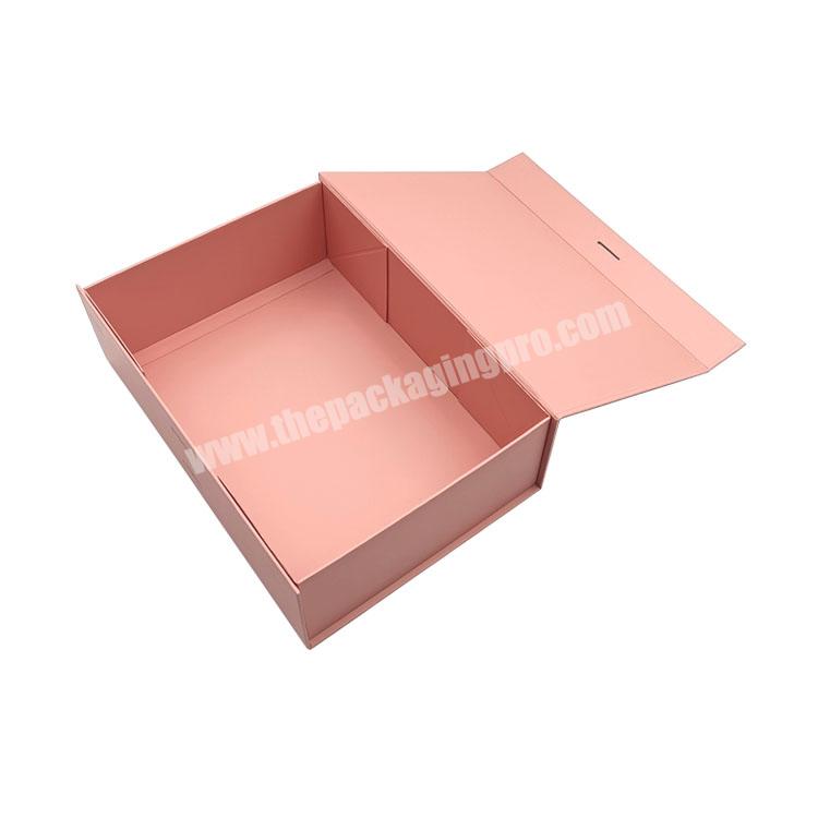 Wholesale High Quality Eco Friendly Pink Folding Magnet Box Packaging Clothing Luxury